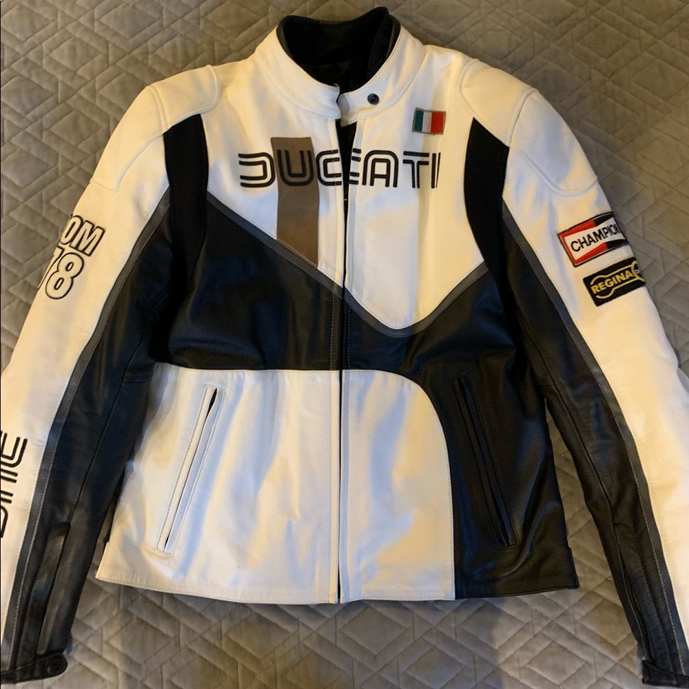 Ducati cowhide racing jacket.  Size 48. Zip out lining and protective inserts